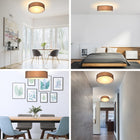Lampa sufitowa taupe plafon tkanina 38cm oprawa do salonu i sypialni, beżowa metalowa, 1 punkt światła, gwint E27