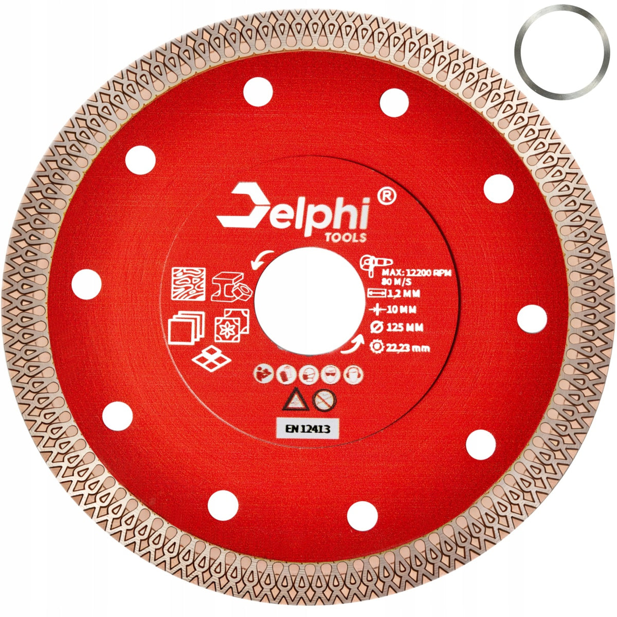 TARCZA DIAMENTOWA DO CIĘCIA GRESU PŁYTEK KAMIENIA CERAMIKI SPIEKU 125MM 1.2 na sucho, beton, cegła, szkło, płyty