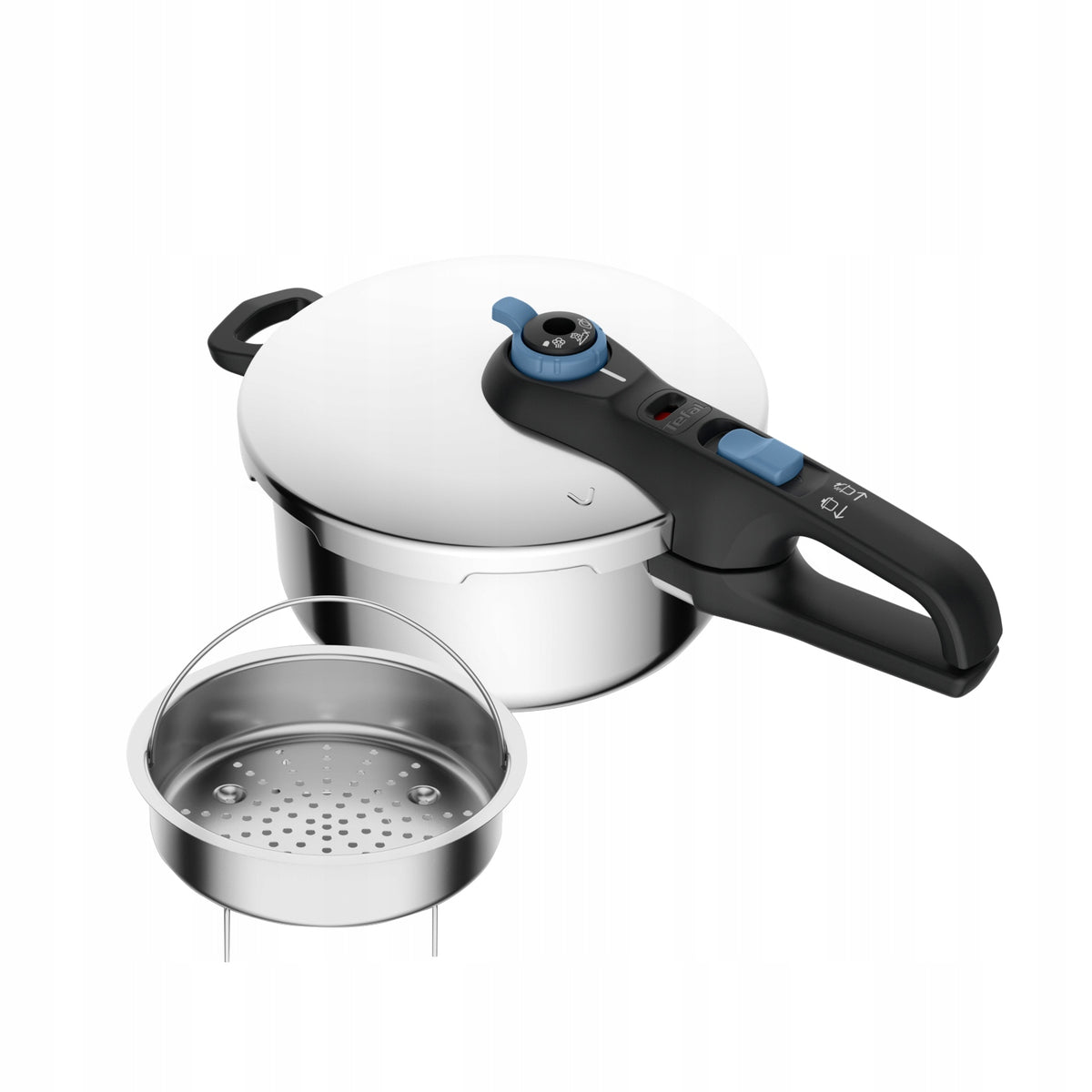 Szybkowar TEFAL Secure Trendy Pressure 4L INDUKCJA P2580402 garnek ciśnieniowy, do szybkiego gotowania, srebrny, do