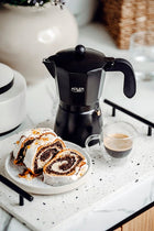 Kawiarka Zaparzacz do Kawy Adler AD 4421 - Intensywne Espresso w 320ml aluminiowa, 6 filiżanek, czarna, można myć w