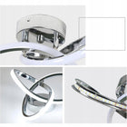 Lampa sufitowa plafon LED zyrandol biały nowoczesny 30W 6000K oprawa aluminiowa srebrna do salonu z wbudowanym źródłem