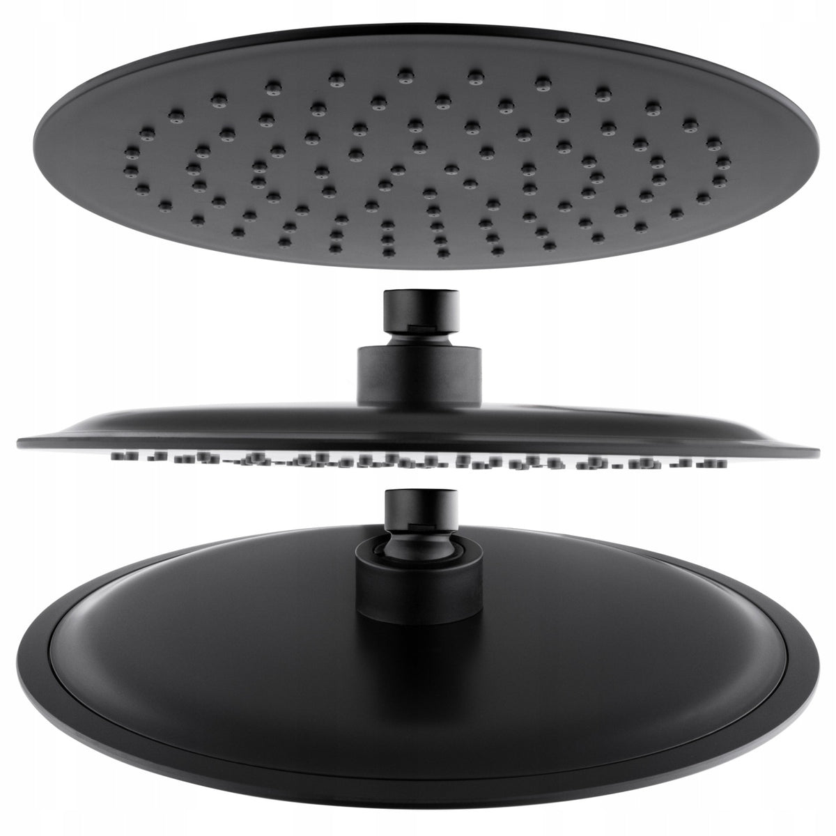 Deszczownica okragła slim 25 cm czarna natrysk do prysznica głowica do kabiny, jednofunkcyjna