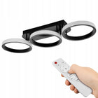 Lampa Sufitowa LED Plafon Żyrandol 54W Pilot Czarna ciepła neutralna zimna do salonu i sypialni, 3 punkty światła