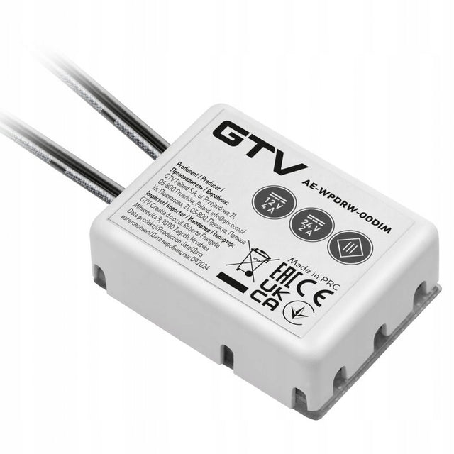 GTV Włącznik podblatowy ściemnialny 12V/24V, max.50W, przewody 500mm blat regulator jasności do oświetlenia meblowego, sterowanie lampami