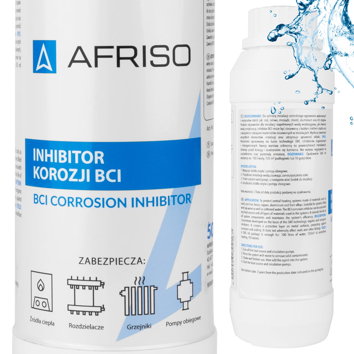 INHIBITOR KOROZJI OSADÓW DO OCHRONY INSTALACJI C.O KONCENTRAT BCI AFRISO płyn