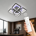 Lampa Sufitowa LED Wisząca nowoczesna żyrandol plafon 81W CCT Remote pilot 6 punktów światła, czarna aluminiowa oprawa