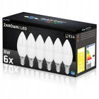 6x Żarówka LED E14 8W biały neutralny 4000K 230V premium mocna świeczka 680 lm do żyrandola, kinkietu i lamp