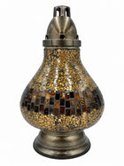 Znicz na wkład witraz karafka karafa złota premium gold illumini lampion nagrobny, ozdoba na cmentarz, wysokość 36 cm