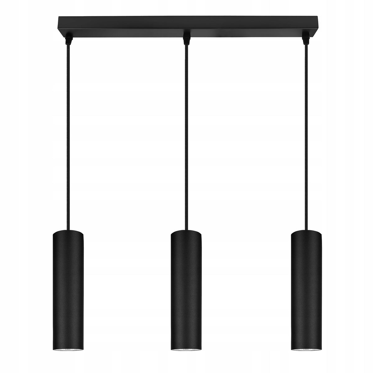 Lampa Sufitowa wisząca LED Tuba Czarna LEDLUX nowoczesna Gu10 MODERN oprawa metalowa 3-punktowa do salonu kuchni jadalni
