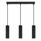 Lampa Sufitowa wisząca LED Tuba Czarna LEDLUX nowoczesna Gu10 MODERN oprawa metalowa 3-punktowa do salonu kuchni jadalni