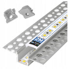 Profil LED Aluminiowy 2m Do Płyt GK Gipsowych 10mm Wpuszczany Regips klosz kanał do taśmy świetlnej, montaż w suficie