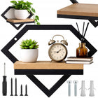 Kwietnik wiszący ścienny metalowy półka na kwiaty doniczkę ścianę loft stojak roślinny czarny 19 cm