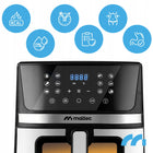 Frytkownica beztłuszczowa frytownica AIR fryer duża 7l mocna 1800W okienko srebrny/szary