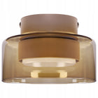Lampa Sufitowa LED Oprawa Spot Ø13cm Oprawa GX53 Beżowy Bursztyn Szklana plafon okrągły, wysokość 9 cm, źródło światła