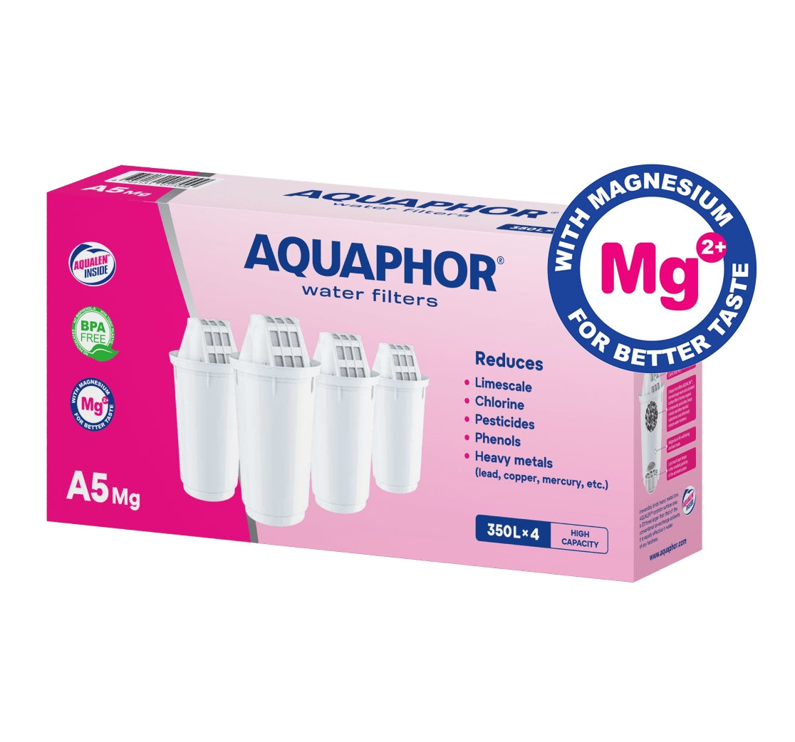 Wkład filtrujący Aquaphor A5Mg, 4 szt. do dzbanka, magnezowy, wydajność 350 l