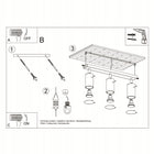 Plafon ring 3 chrom SL.0729 Sollux Lighting oprawa sufitowa GU10, potrójna, szerokość 45 cm, do salonu
