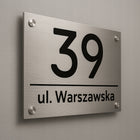 Tabliczka z numerem na dom tablica adresowa aluminiowa numer domu dystanse oznaczenie posesji, szyld wejściowy, 32 x