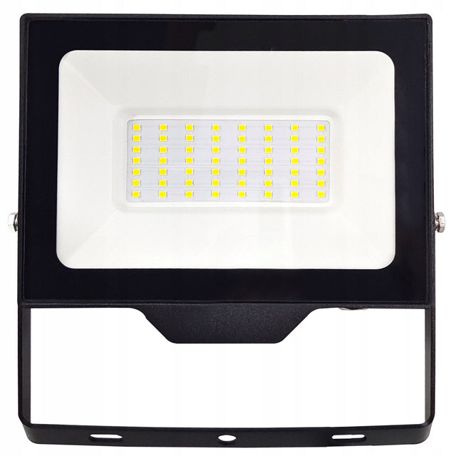 Halogen LED naświetlacz lampa 50W 4500K zewnętrzny IP65 do garażu mocny reflektor budowlany, oświetlenie warsztatu, 4000 lm, neutralna biel