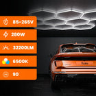 Lampa LED Hexagon Sufitowa Panel Oświetlenie Do Garaż Warsztat 313 x 298 cm plafon techniczny, zimna barwa światła