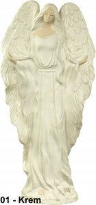 Figurka Anioł duży gloria Wyjątkowy Idealny Prezent Anielica wys-42 cm ozdoba ceramiczna do domu, biało-szara dekoracja