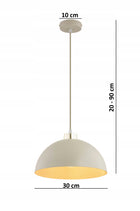 Lampa Wisząca Zwis Plafon Żyrandol Ecru Beżowa Kaszmir Moon Led oprawa sufitowa metalowa E27 1-punktowa klosz 18 cm do