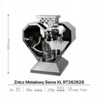 Znicz Elegancki Latarnia Serce 29,5 cm Grafit Znicz Metalowy ze Szkłem lampion nagrobny LED, lampka na grób