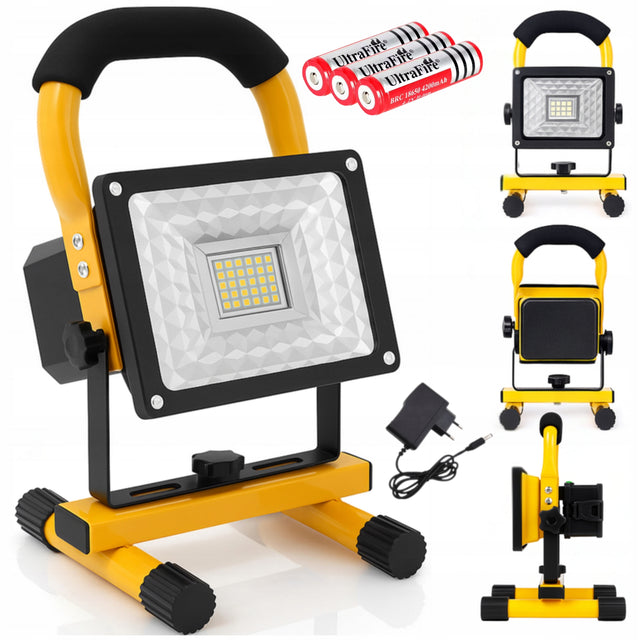 Halogen przenośny LED 30W roboczy naświetlacz budowlany SMD lampa uchwyt reflektor warsztatowy 2400 lm 6500K IP44 do garażu