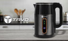 Czajnik Elektryczny 1.5l Ze Stali 2000W Ekran LED Podświetlenie Wskaźnik 1.5 l 2000 w czarny metal, tworzywo sztuczne