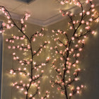 GIRLANDA Lampki LED Sakura Kwiaty Wiśni 2,3m 144 LED USB +PILOT Dekoracja łańcuch świetlny z różowymi kulami 6 cm