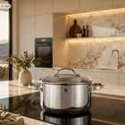 Zestaw garnków z pokrywkami WMF Provence Plus 9 el. indukcja gaz stalowe komplet naczyń do piekarnika, kuchenki