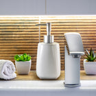 Dozownik mydła na mydło w płynie pojemnik na płyn 400 ml biały ceramiczny łazienkowy stojący do umywalki, ręczne