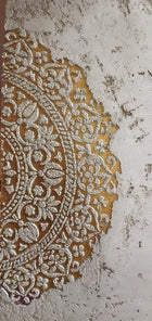 Szablon tynkarski LuxBud Mandala 2 42x42cm do Betonu Architektonicznego ornament na ścianę, wzór dekoracyjny, efekt