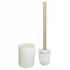 Szczotka do wc ceramiczna biała łazienkowa wytrzymała budowa stylowa wolnostojące 37.5-37.5 cm biały ceramika