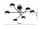 Lampa Sufitowa Wisząca Żyrandol Plafon Spot Halogenowa Czarny Mono Gx53 oprawa metalowa 6-punktowa do wnętrz, maks