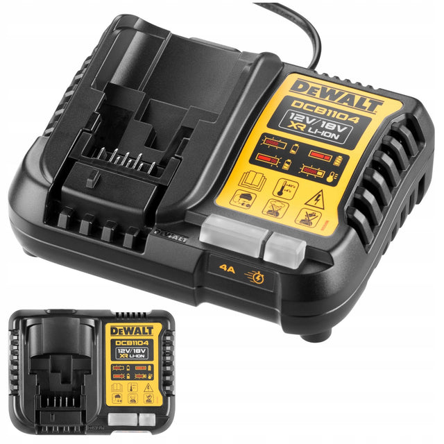Dewalt Szybka ładowarka 12V/18V 4A XR do akumulatorów baterii 230V DCB1104 do elektronarzędzi, zasilanie sieciowe