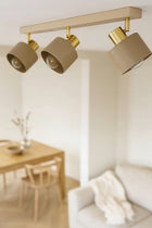 Lampa sufitowa Plafon Żyrandol Kaszmir Ecru Beżowa 485-BG3 Pokoju Sypialni oświetlenie wiszące 3-punktowe metalowe