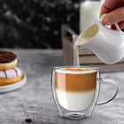 6x SZKLANKI TERMICZNE DO KAWY LATTE DRINKÓW 250ml Z UCHEM ATESTOWANE do herbaty i espresso, podwójna ścianka