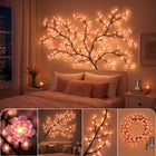 GIRLANDA Lampki LED Sakura Kwiaty Wiśni 2,3m 144 LED USB +PILOT Dekoracja łańcuch świetlny z różowymi kulami 6 cm