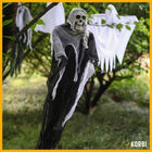 DUŻY WISZĄCY DUCH DEKORACJA SZKIELET CZARNY WISZĄCY HALLOWEEN CZARNY 85cm ozdoba na imprezę tematyczną, straszydło do