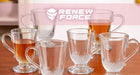 6x Szklanki DO KAWY HERBATY napojów kubki szklane 315 ml bezbarwne, do mycia w zmywarce