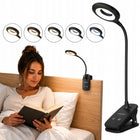 LAMPKA BEZPRZEWODOWA MINI NA KLIPS DO CZYTANIA USB C NOCNA Z KLIPSEM oświetlenie LED akumulatorowe ściemniane czarne 14