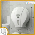 Podajnik Dozownik Pojemnik Papier Toaletowy Jumbo Biały Naścienny atest PZH uchwyt na rolkę, dispenser WC, zamykany, z