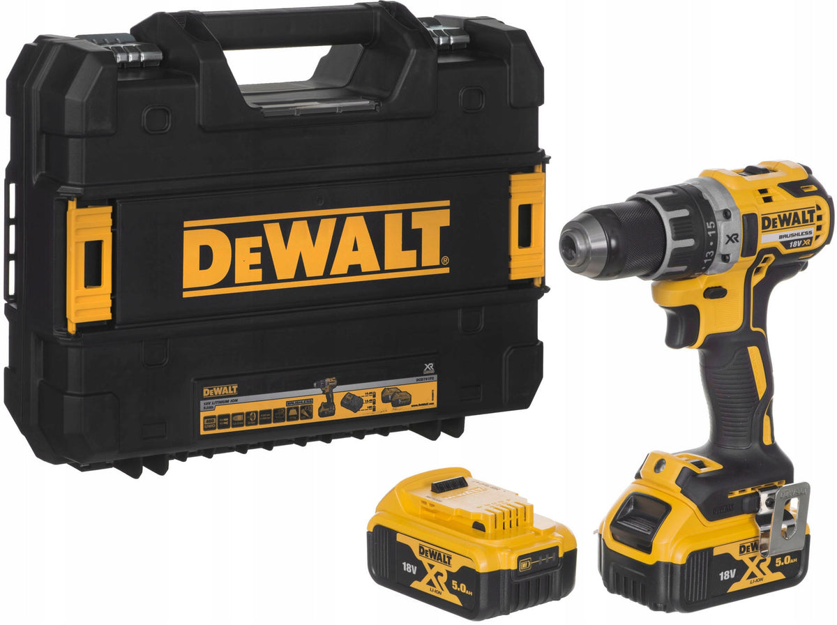 Wkrętarka akumulatorowa DeWalt DCD791P2 zestaw walizka akumulator wiertarko-wkrętarka bezszczotkowa 18 V 5 Ah 70 Nm do