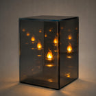 Lampion Solarny Lustrzany Znicz LED 3D 10 cm x 15 cm efekt płomienia 3D na cmentarz, ozdoba nagrobna, dekoracja grobu