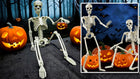 Dekoracja szkieletor szkielet kościotrup dekoracyjny na Halloween 90 cm ruchome kończyny, plastikowa ozdoba stojąca