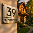 Tabliczka z numerem na dom tablica adresowa aluminiowa numer domu dystanse oznaczenie posesji, szyld wejściowy, 32 x