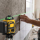 Poziomica laserowa płaszczyznowa laser krzyżowy 360 4D 16 linii PRO zielony niwelator do glazury, remontu i montażu