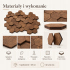 Panele ścienne drewniane heksagon plaster miodu 3D zestaw 64 szt. mozaika 6 cm drewno