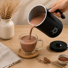 Spieniacz do mleka kawy podgrzewacz elektryczny 4 tryby 500W 625ml 4W1 dzbankowy do cappuccino latte czarny