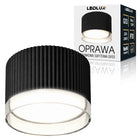 Oprawa Halogenowa GX53 Lampa Sufitowa TUBA LED Natynkowa Ryflowana czarny plafon punktowy okrągły do wnętrz